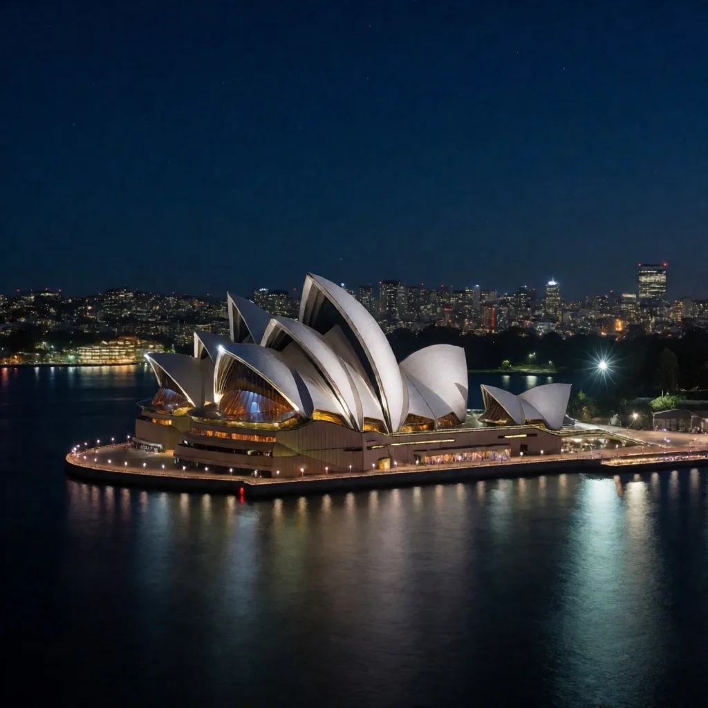 Sydney Opera House and Circular Quay at night