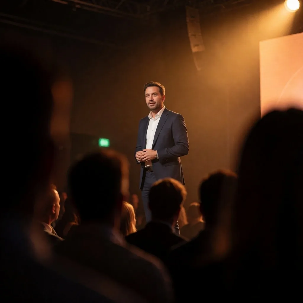 Speaker presenting at a Sydney blockchain conference
